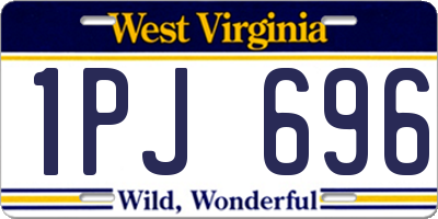 WV license plate 1PJ696
