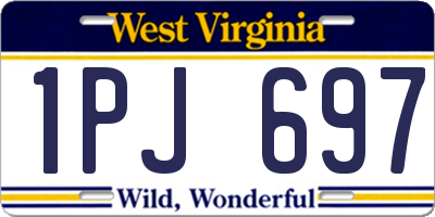 WV license plate 1PJ697