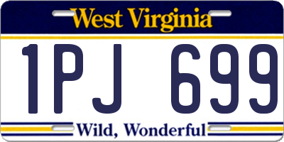 WV license plate 1PJ699
