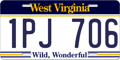 WV license plate 1PJ706