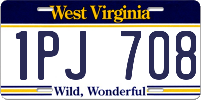 WV license plate 1PJ708