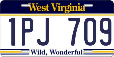 WV license plate 1PJ709