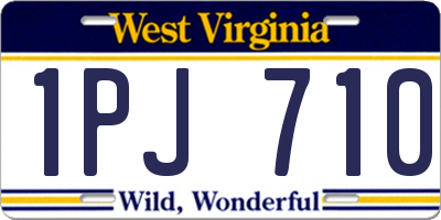 WV license plate 1PJ710