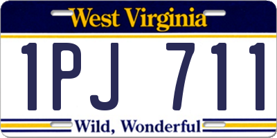 WV license plate 1PJ711