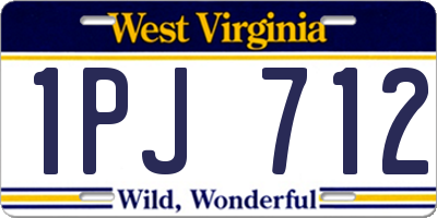 WV license plate 1PJ712