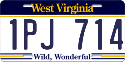 WV license plate 1PJ714
