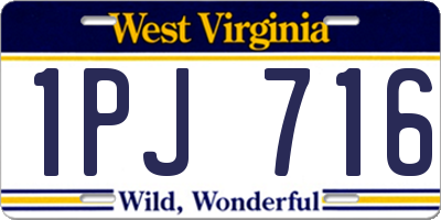 WV license plate 1PJ716