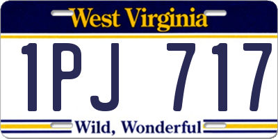 WV license plate 1PJ717