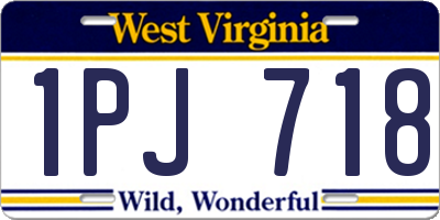 WV license plate 1PJ718