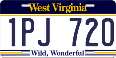 WV license plate 1PJ720