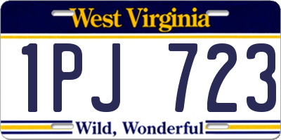 WV license plate 1PJ723