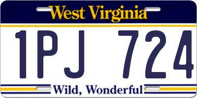 WV license plate 1PJ724