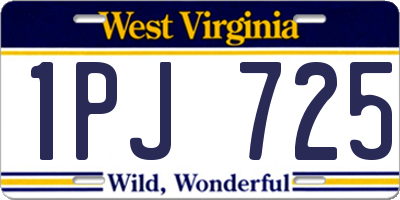 WV license plate 1PJ725
