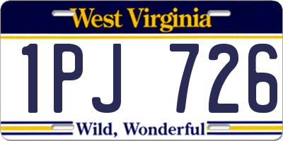 WV license plate 1PJ726