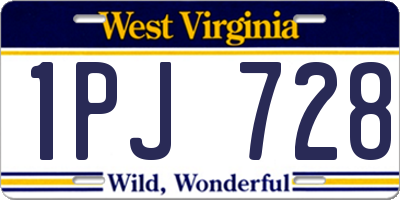 WV license plate 1PJ728