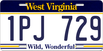 WV license plate 1PJ729
