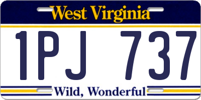 WV license plate 1PJ737