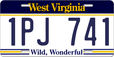 WV license plate 1PJ741