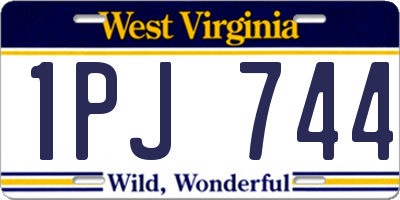 WV license plate 1PJ744