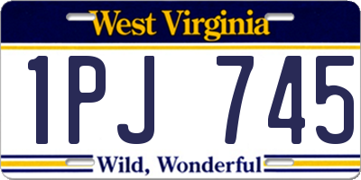 WV license plate 1PJ745