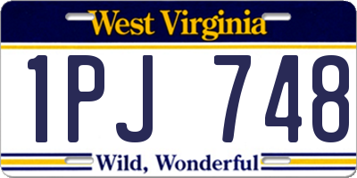 WV license plate 1PJ748