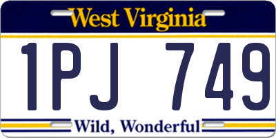 WV license plate 1PJ749