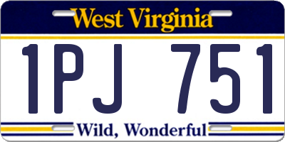 WV license plate 1PJ751