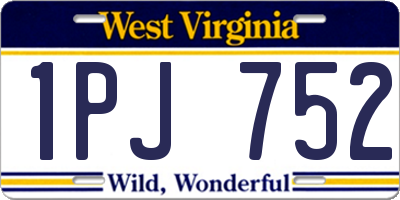 WV license plate 1PJ752