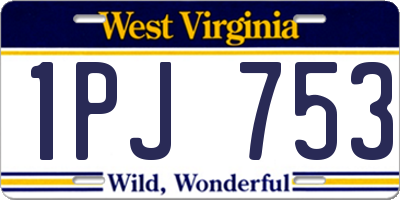 WV license plate 1PJ753