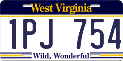 WV license plate 1PJ754