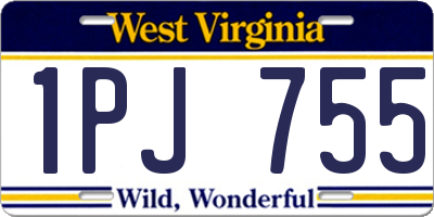 WV license plate 1PJ755