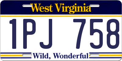 WV license plate 1PJ758
