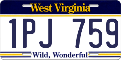 WV license plate 1PJ759