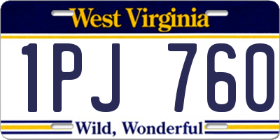 WV license plate 1PJ760