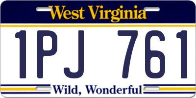 WV license plate 1PJ761
