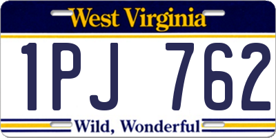 WV license plate 1PJ762