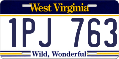 WV license plate 1PJ763