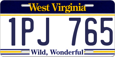 WV license plate 1PJ765