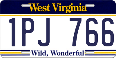 WV license plate 1PJ766