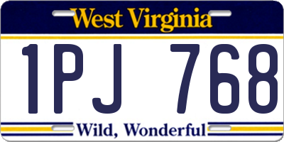 WV license plate 1PJ768