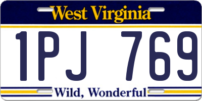 WV license plate 1PJ769