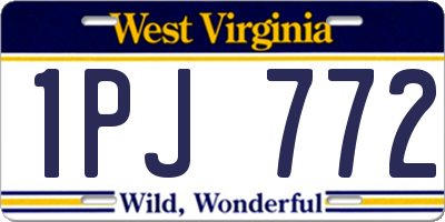 WV license plate 1PJ772