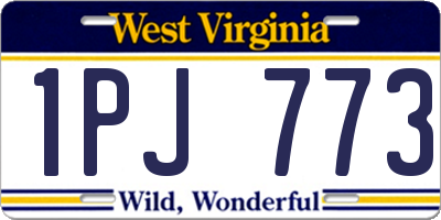 WV license plate 1PJ773