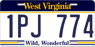 WV license plate 1PJ774