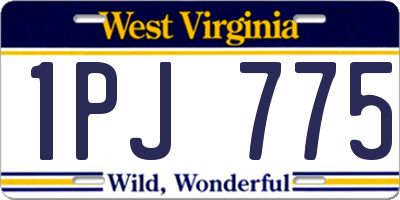 WV license plate 1PJ775