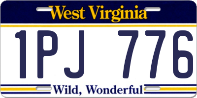WV license plate 1PJ776