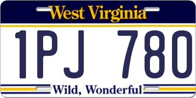 WV license plate 1PJ780
