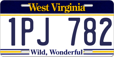 WV license plate 1PJ782