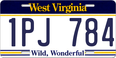 WV license plate 1PJ784