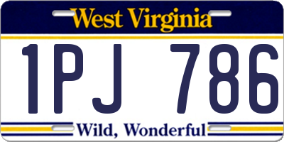 WV license plate 1PJ786